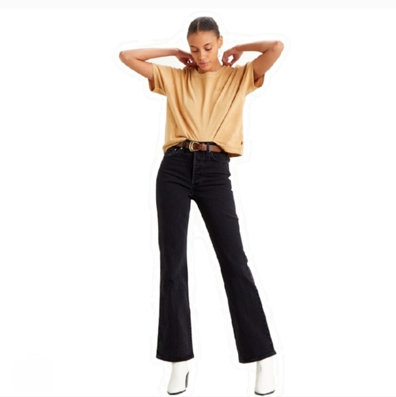 Levi's Black Ribcage Boot Jeans 26 - Picture 1 of 8